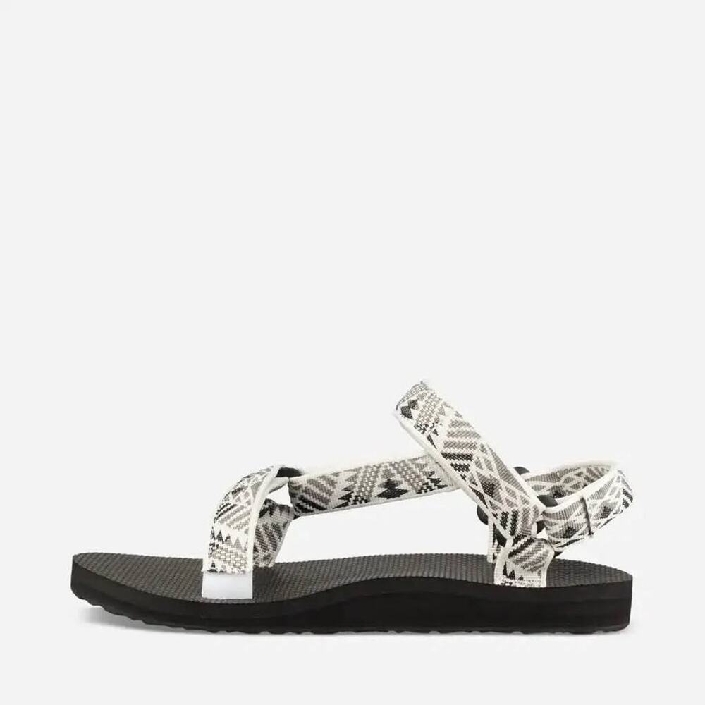 Teva Size 6 White/Grey Original Universal Strappy Velcro Waterproof Sandals